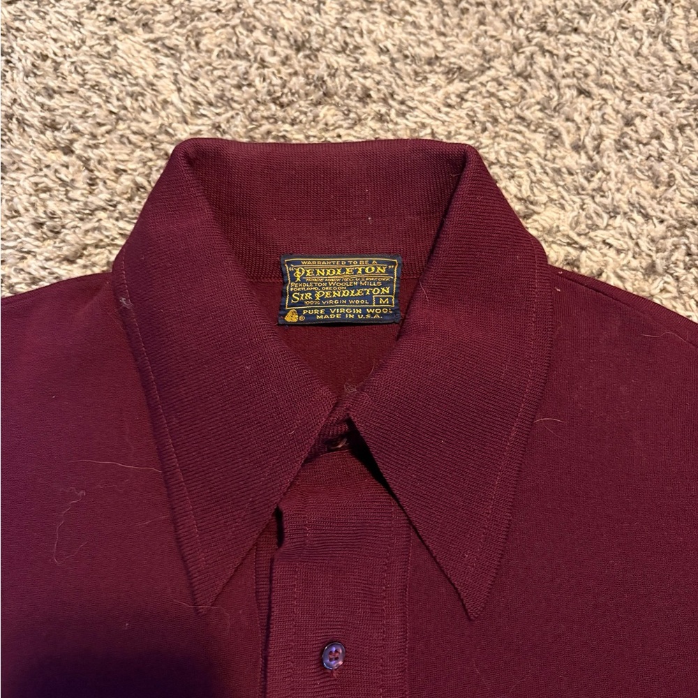 Pendleton Maroon Button Down Shirt - image 2